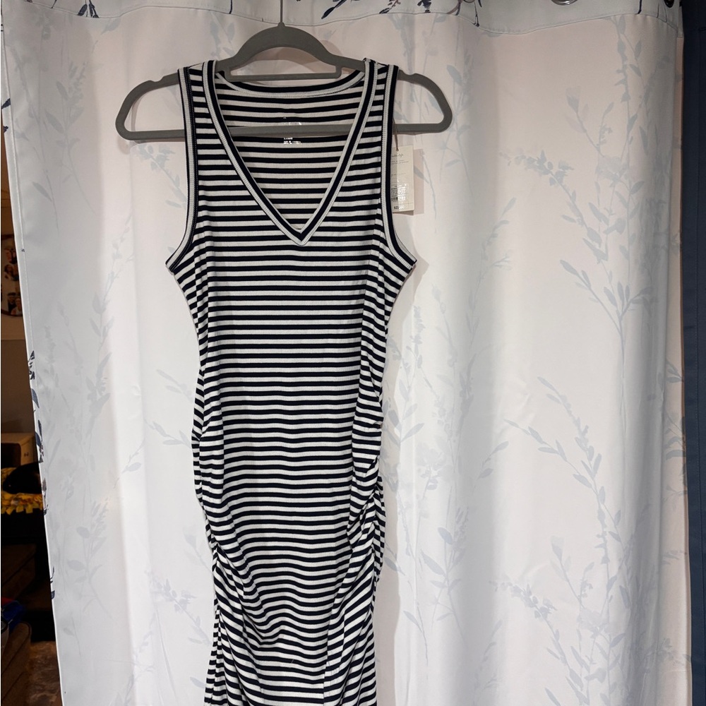 Target Black and White Striped Midi Dress